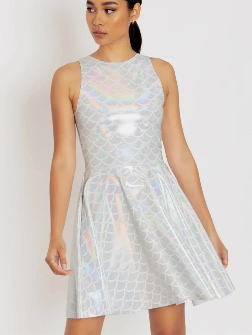 Black Milk Mermaid Ice Holographic PVC Skater Dress